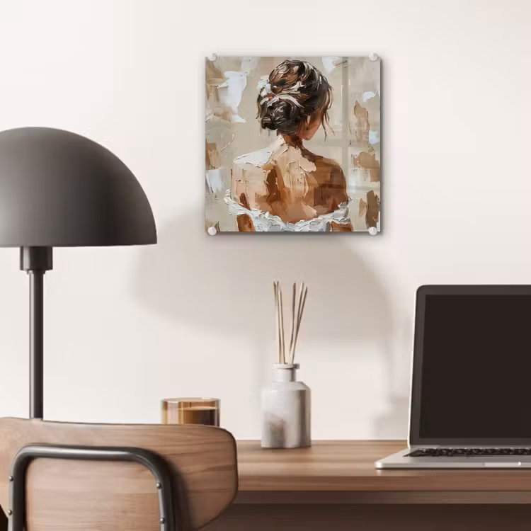 Vrouw - Verf - Abstract - Beige - Modern plexiglas 5mm klein -sfeer6