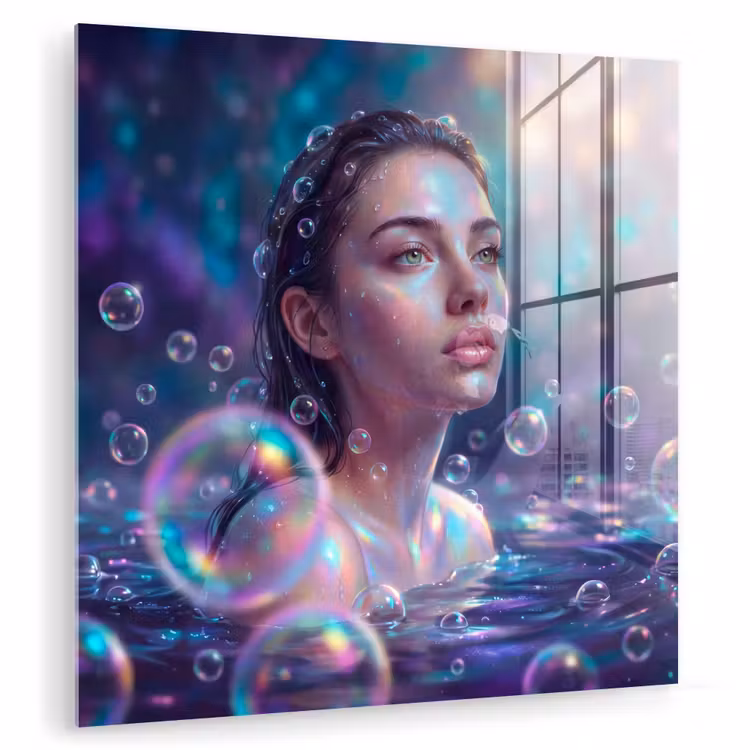 Vrouw - Water - Portret - Kleurrijk - Modern plexiglas 5mm klein -zzzproduct_nieuw