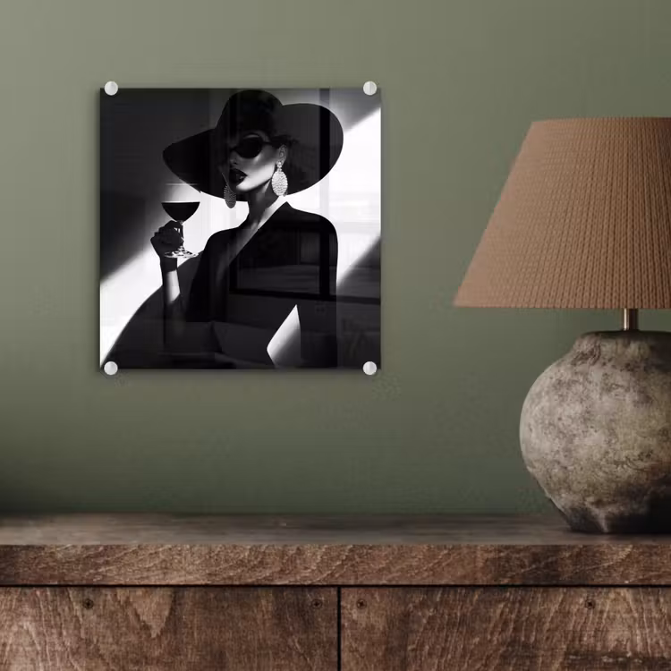 Vrouw - Wijn - Chic plexiglas 5mm klein -sfeer3