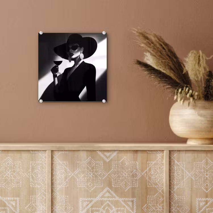 Vrouw - Wijn - Chic plexiglas 5mm klein -sfeer5