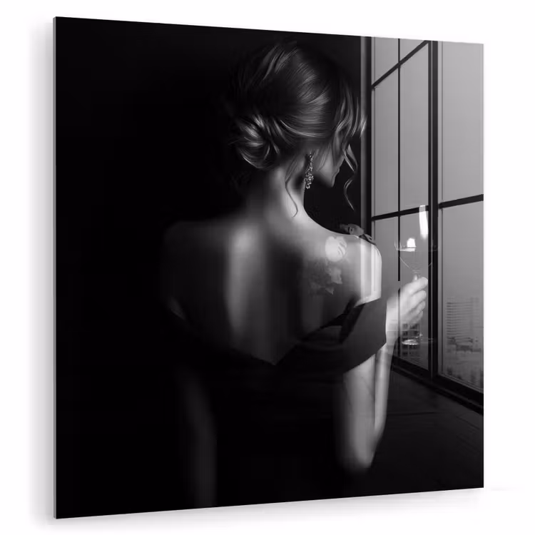 Vrouw - Wijn - Jurk plexiglas 5mm klein -zzzproduct_nieuw