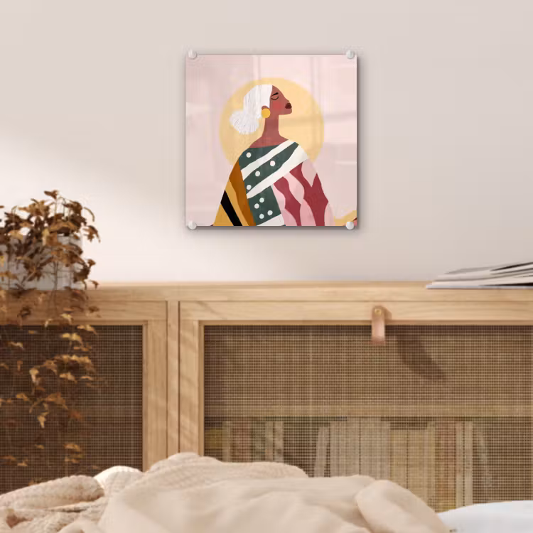 Vrouw - Zon - Kleurrijk plexiglas 5mm klein -sfeer4