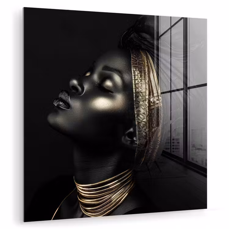 Vrouw - Zwart - Goud - Sieraden plexiglas 5mm klein -zzzproduct_nieuw
