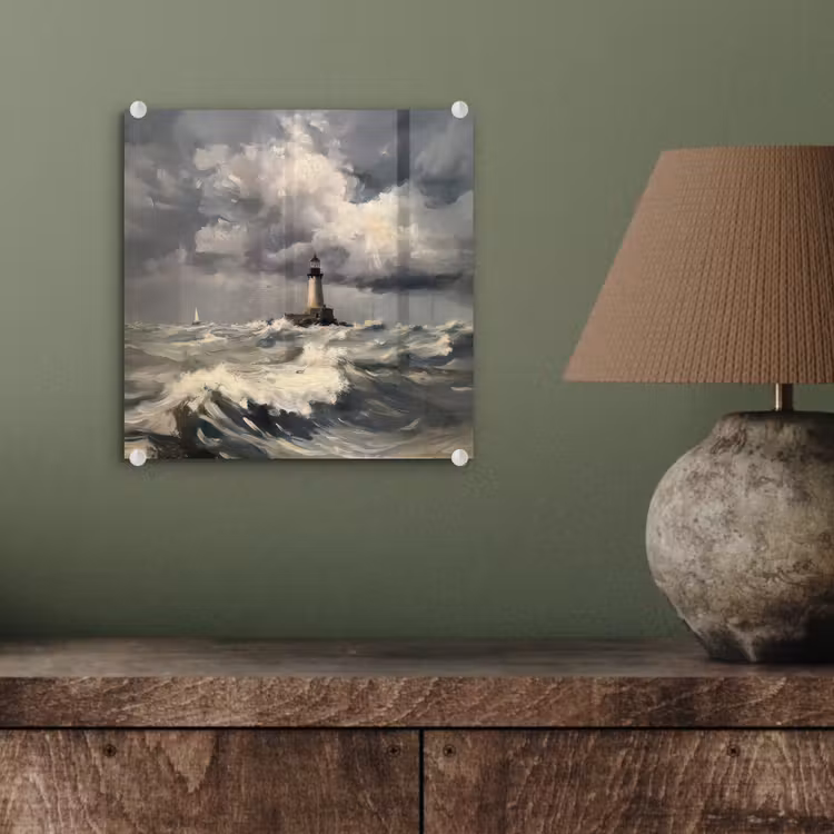 Vuurtoren - Golven - Storm plexiglas 5mm klein -sfeer3