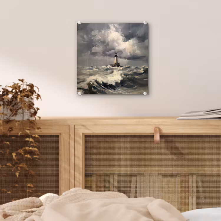 Vuurtoren - Golven - Storm plexiglas 5mm klein -sfeer4