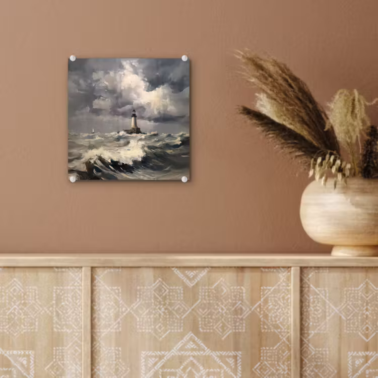 Vuurtoren - Golven - Storm plexiglas 5mm klein -sfeer5