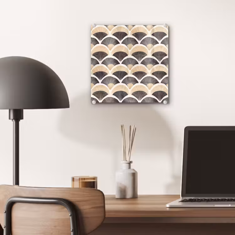 Waaier - Patroon - Zwart - Beige plexiglas 5mm klein 11 -sfeer6