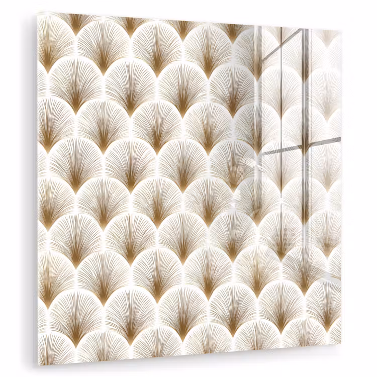 Waaiers - Art Deco - Elegant - Goud - Wit plexiglas 5mm klein 11 -zzzproduct_nieuw