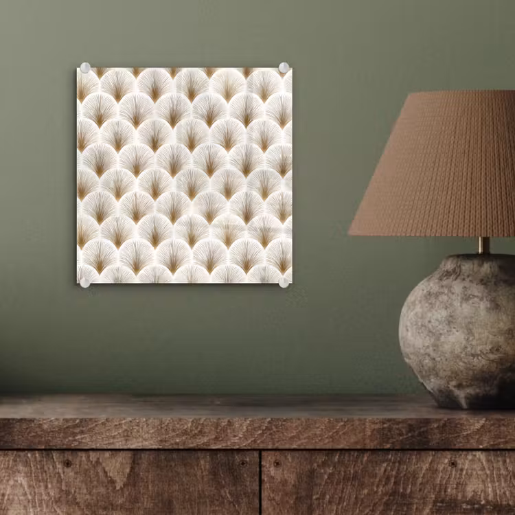 Waaiers - Art Deco - Elegant - Goud - Wit plexiglas 5mm klein 11 -sfeer3