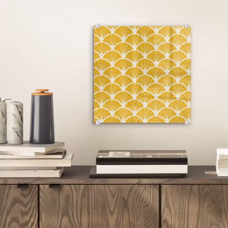 Waaiers - Art Deco - Retro - Okergeel plexiglas 5mm klein 11 -sfeer1
