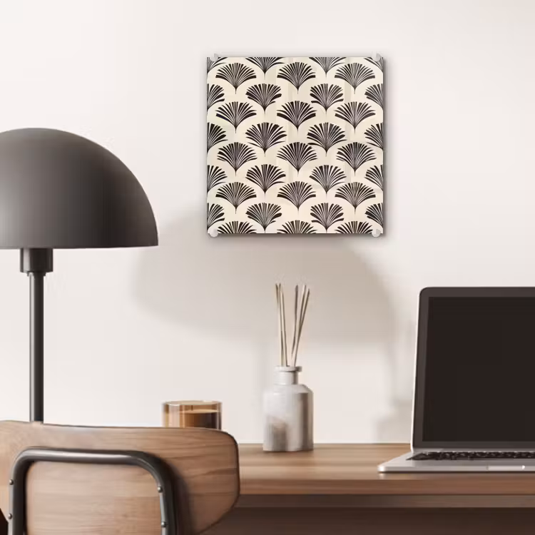 Waaiers - Botanisch - Zwart - Beige plexiglas 5mm klein 11 -sfeer6