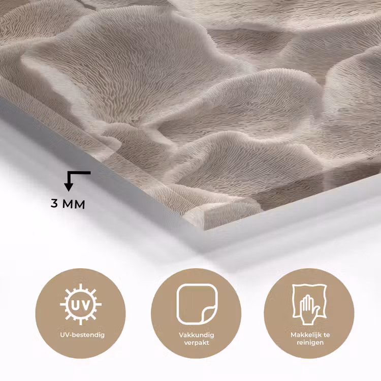 Waaiervorm - Beige - Vezel textuur plexiglas 5mm klein 11 -sfeer2