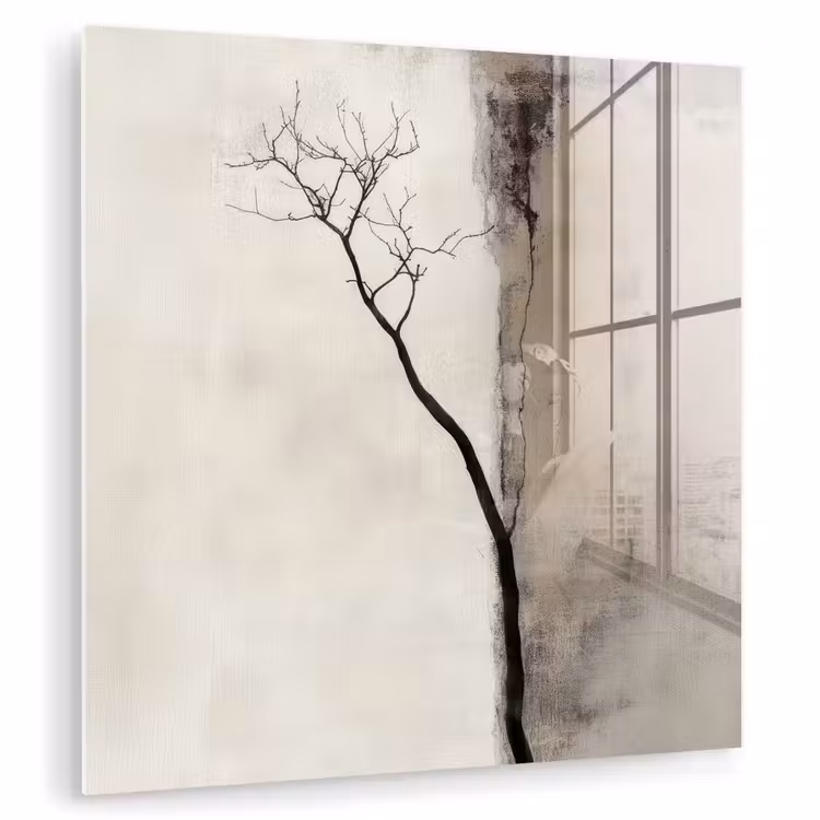 Wabi sabi - Plant - Beige plexiglas 5mm klein -zzzproduct_nieuw