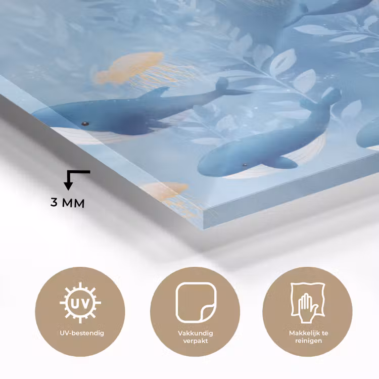 Walvissen - Oceaan - Blauw plexiglas 5mm klein 11 -sfeer2