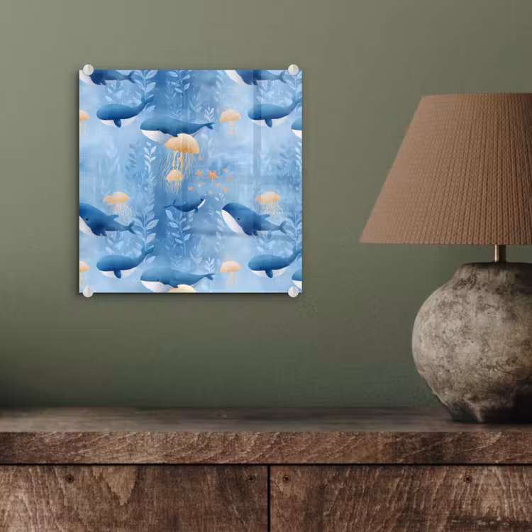 Walvissen - Oceaan - Blauw plexiglas 5mm klein 11 -sfeer3