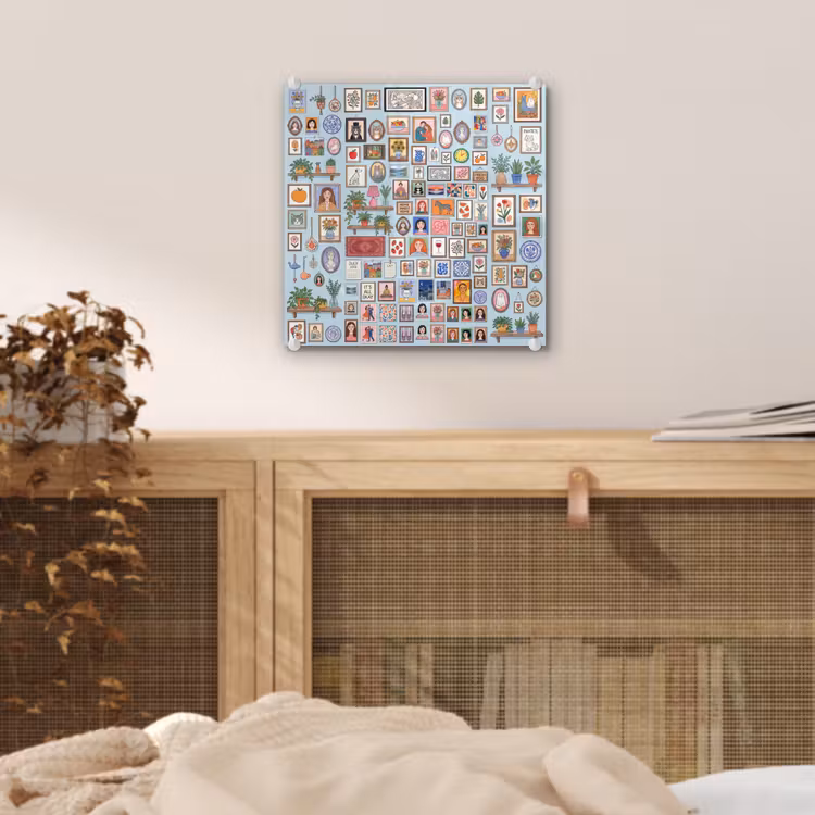 Wanddecoratie - Collectie - Huis - Illustratief - Kleurrijk plexiglas 5mm klein -sfeer4
