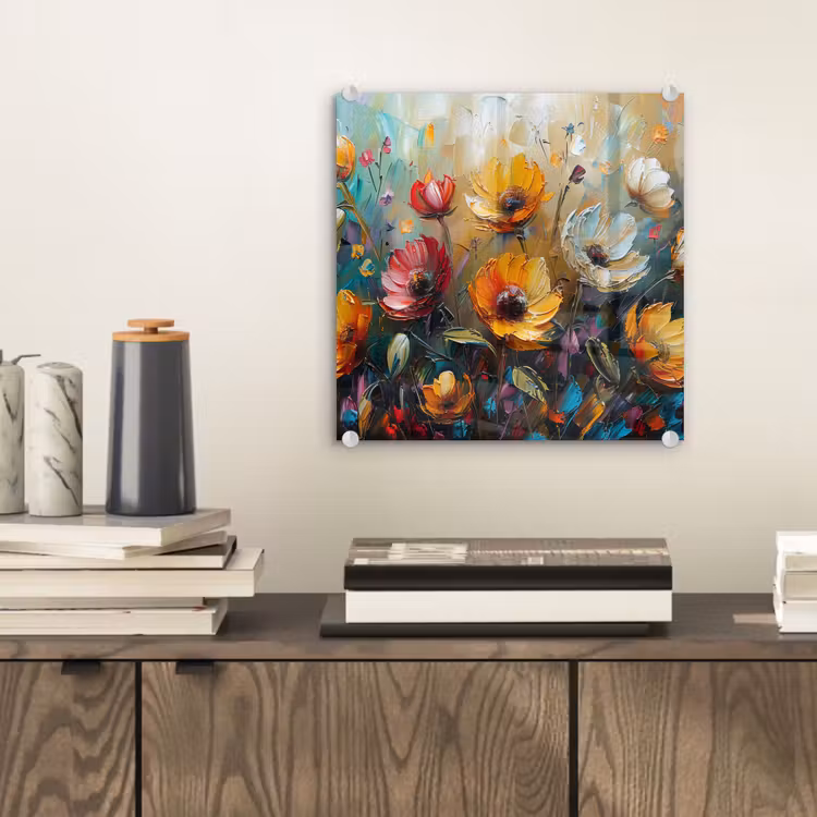 Watercolor - Bloemen - Kunst - Modern plexiglas 5mm klein -sfeer1