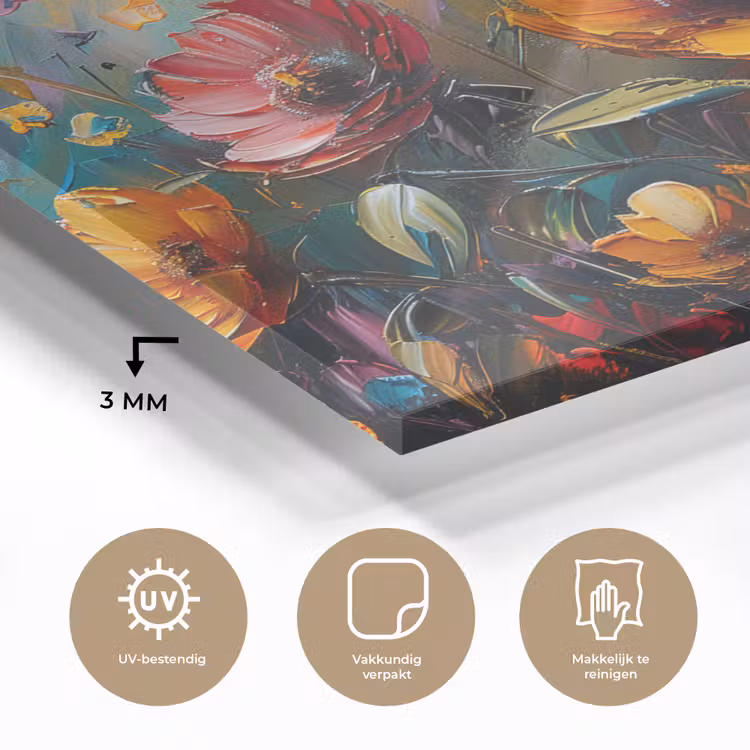 Watercolor - Bloemen - Kunst - Modern plexiglas 5mm klein -sfeer2