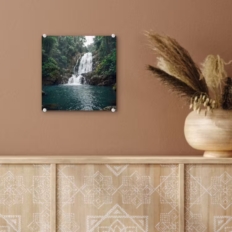 Waterfall - Forest - Nature - Greenkhgyguyg plexiglas 5mm klein -sfeer5