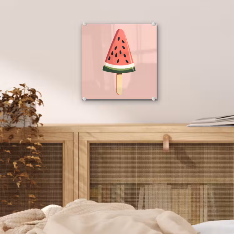 Watermeloen - Ijsje - Pitjes - Rood plexiglas 5mm klein -sfeer4