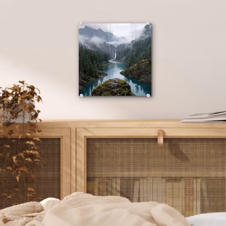 Waterval - Bomen - Bergen plexiglas 5mm klein -sfeer4