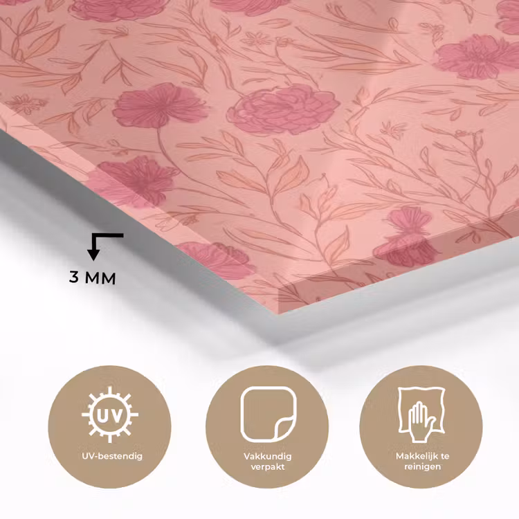 Weidebloemen - Romantisch - Roze plexiglas 5mm klein 11 -sfeer2