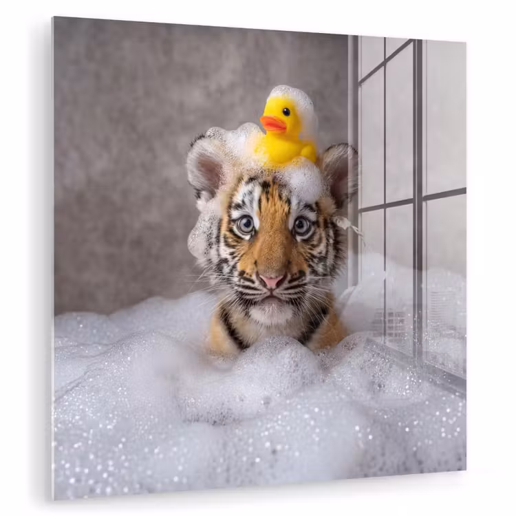 Welpje - Bad - Geel plexiglas 5mm klein -zzzproduct_nieuw