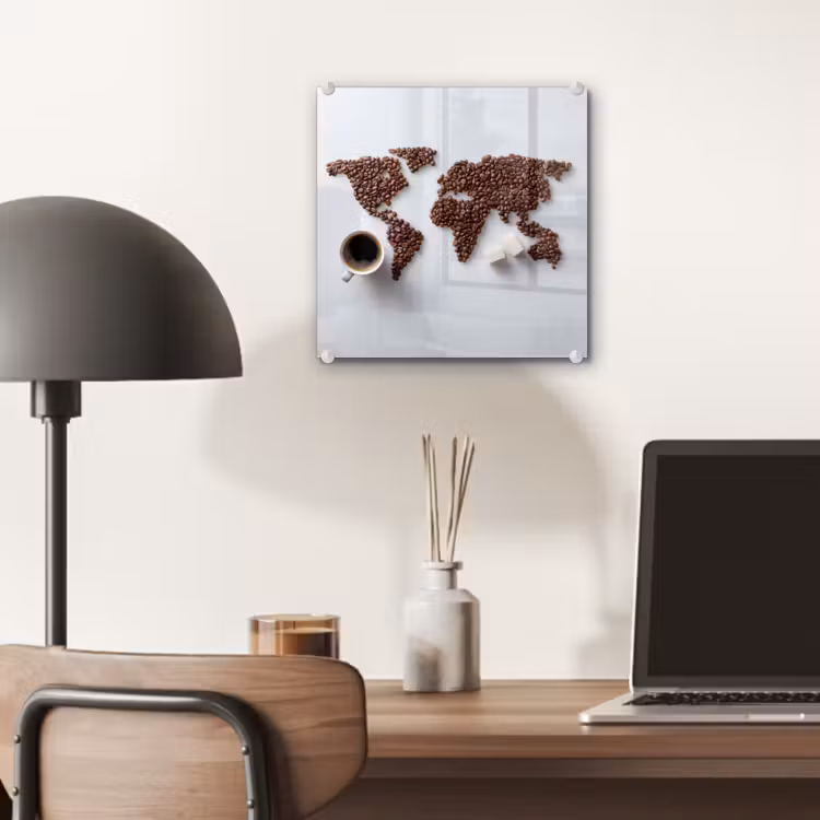 Wereldkaart - Koffiebonen - Suikerklontjes plexiglas 5mm klein -sfeer6