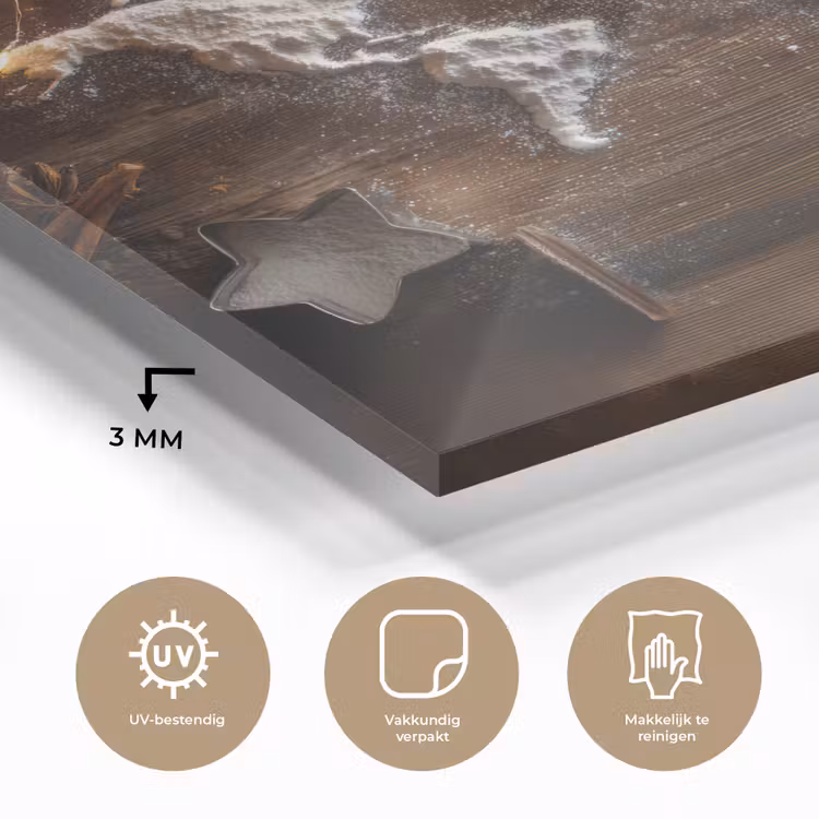 Wereldkaart - Poedersuiker - Hout plexiglas 5mm klein -sfeer2