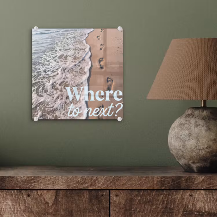 Where to next - Strand - Voetstappen plexiglas 5mm klein -sfeer3