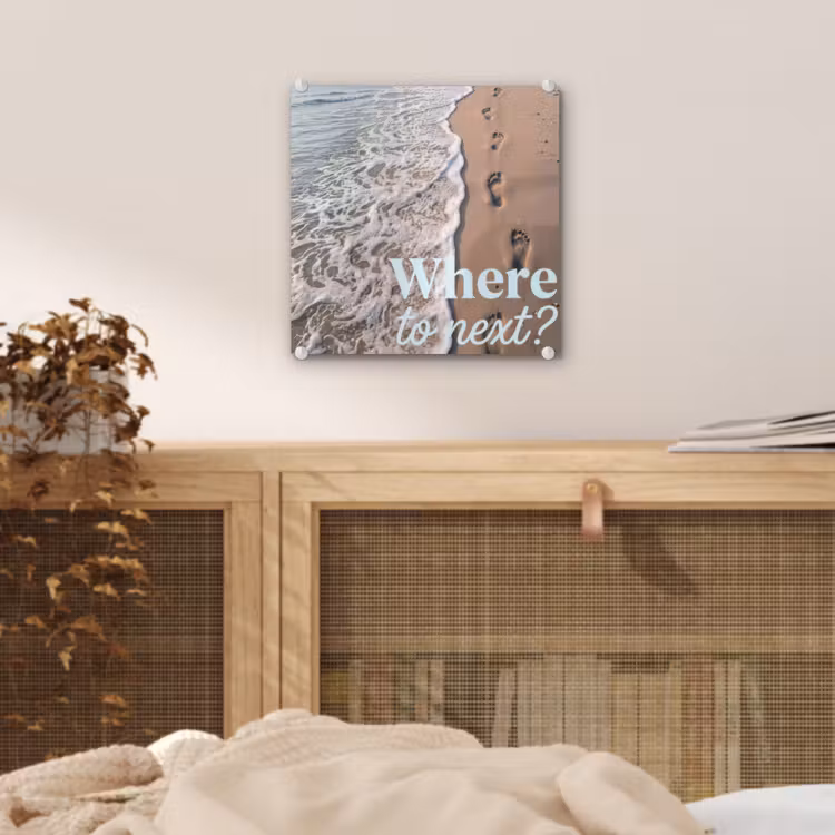 Where to next - Strand - Voetstappen plexiglas 5mm klein -sfeer4