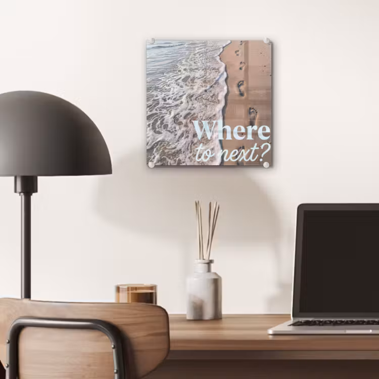 Where to next - Strand - Voetstappen plexiglas 5mm klein -sfeer6
