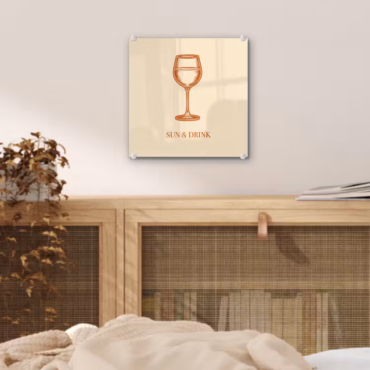Wijn - Zomer - Quote - Oranje plexiglas 5mm klein -sfeer4