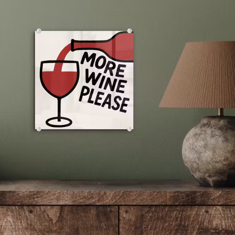 Wijnfles - Quote - Rood - Glas plexiglas 5mm klein -sfeer3