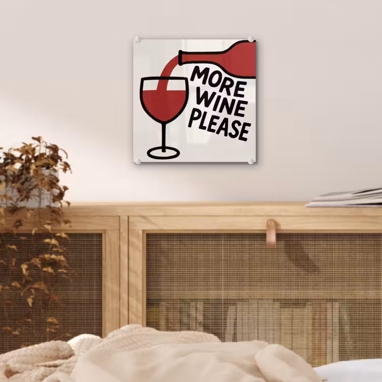 Wijnfles - Quote - Rood - Glas plexiglas 5mm klein -sfeer4