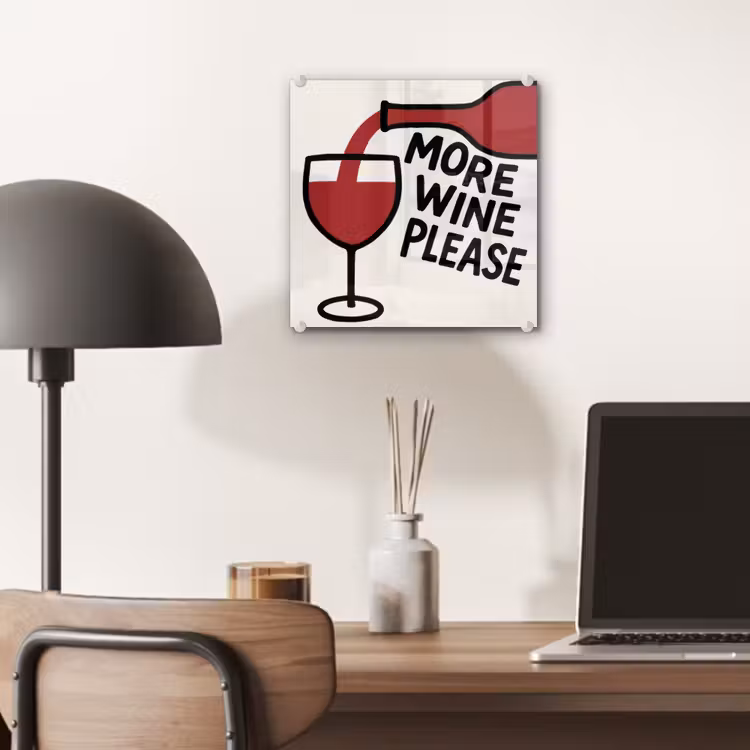 Wijnfles - Quote - Rood - Glas plexiglas 5mm klein -sfeer6