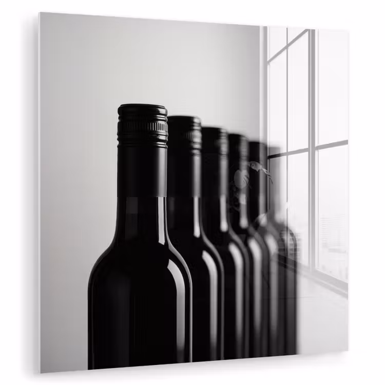 Wijnflessen - Zwart - Minimalistisch plexiglas 5mm klein -zzzproduct_nieuw