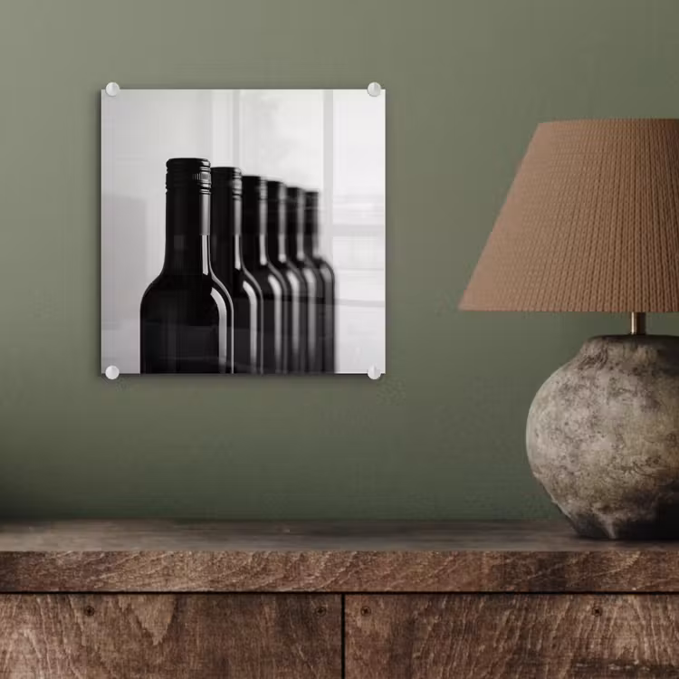 Wijnflessen - Zwart - Minimalistisch plexiglas 5mm klein -sfeer3