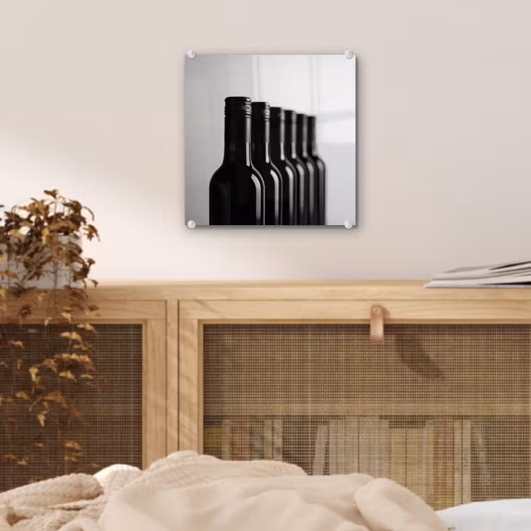 Wijnflessen - Zwart - Minimalistisch plexiglas 5mm klein -sfeer4