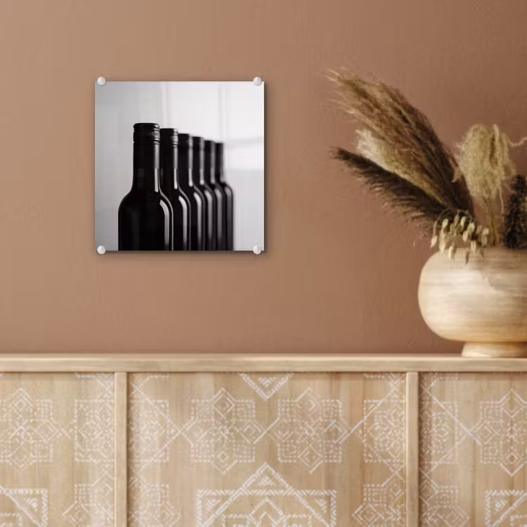 Wijnflessen - Zwart - Minimalistisch plexiglas 5mm klein -sfeer5