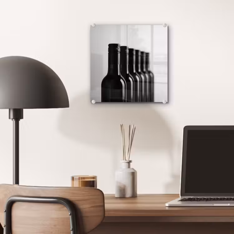 Wijnflessen - Zwart - Minimalistisch plexiglas 5mm klein -sfeer6