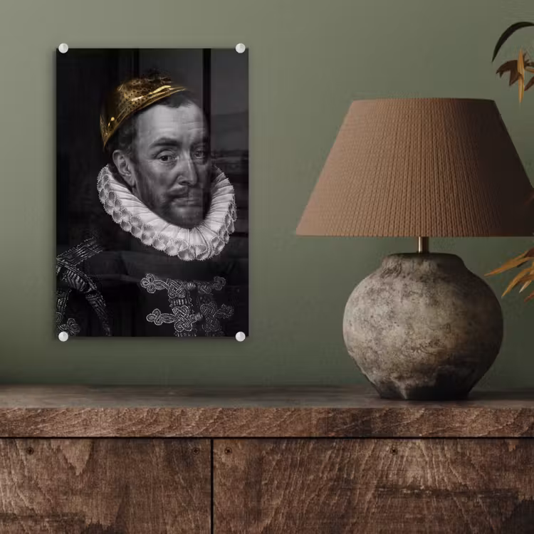 Willem van Oranje - Adriaen Thomasz - Goud plexiglas 5mm klein -sfeer3