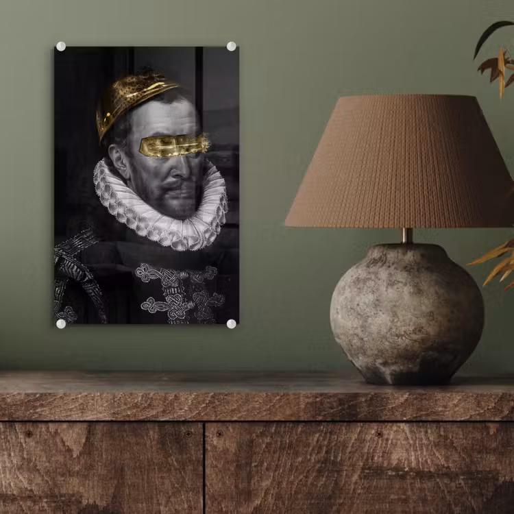 Willem van Oranje - Adriaen Thomasz - Zwart - Wit plexiglas 5mm klein -sfeer3