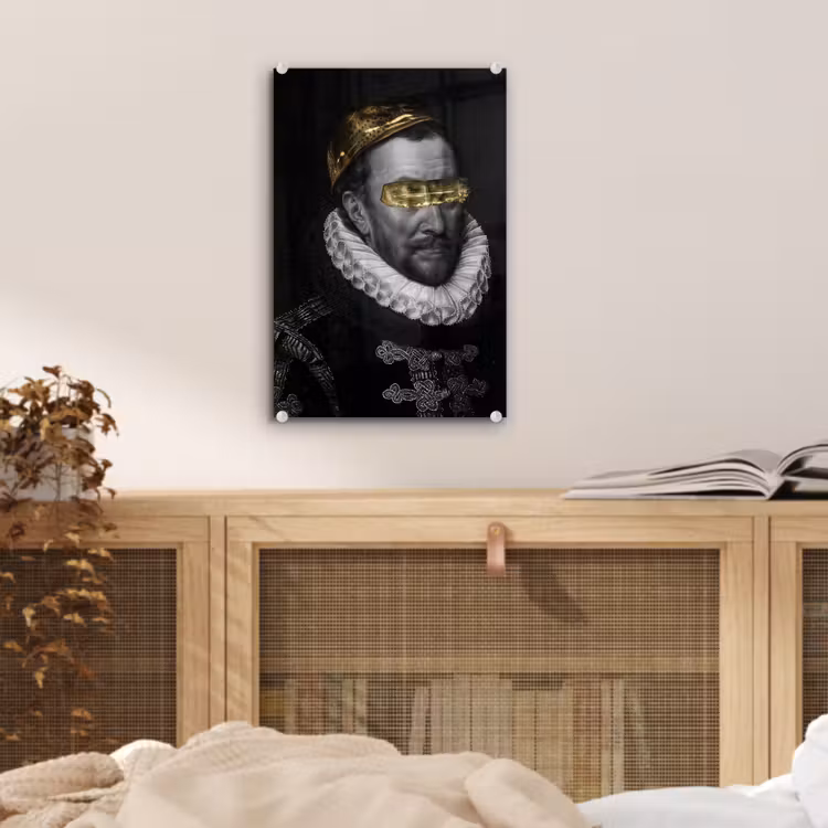 Willem van Oranje - Adriaen Thomasz - Zwart - Wit plexiglas 5mm klein -sfeer4