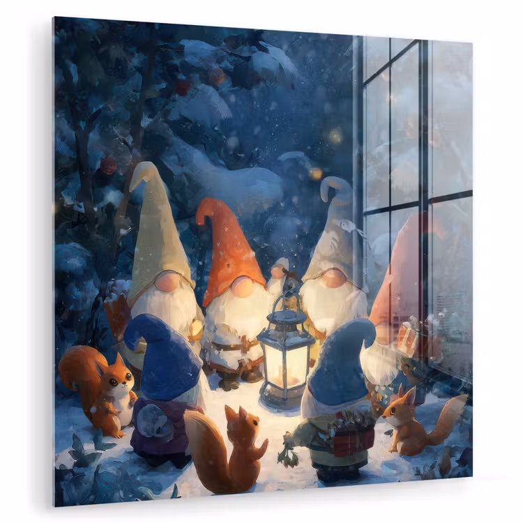 Winter - Gnooms - Eekhoorns - Meerkleurig plexiglas 5mm klein -zzzproduct_nieuw