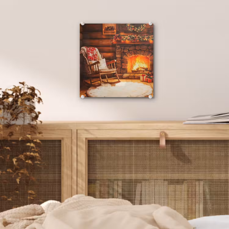 Winter - Kerst - Huis - Openhaard plexiglas 5mm klein -sfeer4
