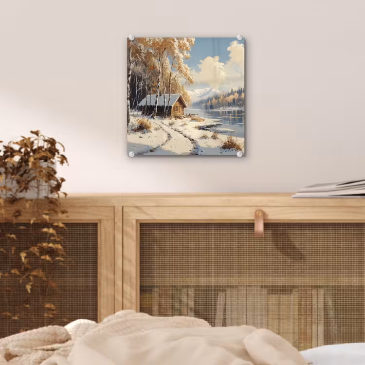 Winter - Sneeuw - Huis - Natuur plexiglas 5mm klein -sfeer4
