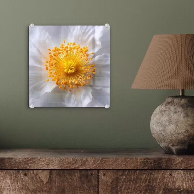 Wit - Bloem - Elegant plexiglas 5mm klein -sfeer3