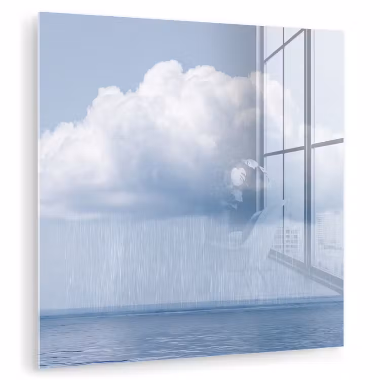 Glas schilderij - Wolk - Regen - Natuur - Wolk - Regen - Natuur plexiglas 5mm klein