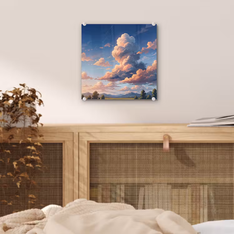 Wolken - Daghemel - Natuur - Illustratie - Oranje plexiglas 5mm klein -sfeer4